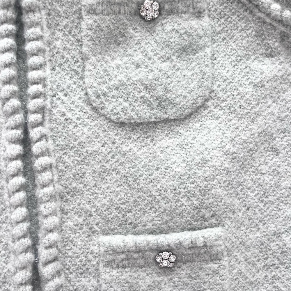 J.Crew Odette Wool Blend Sweater Lady Jacket With Jewel Buttons - Picture 13 of 13
